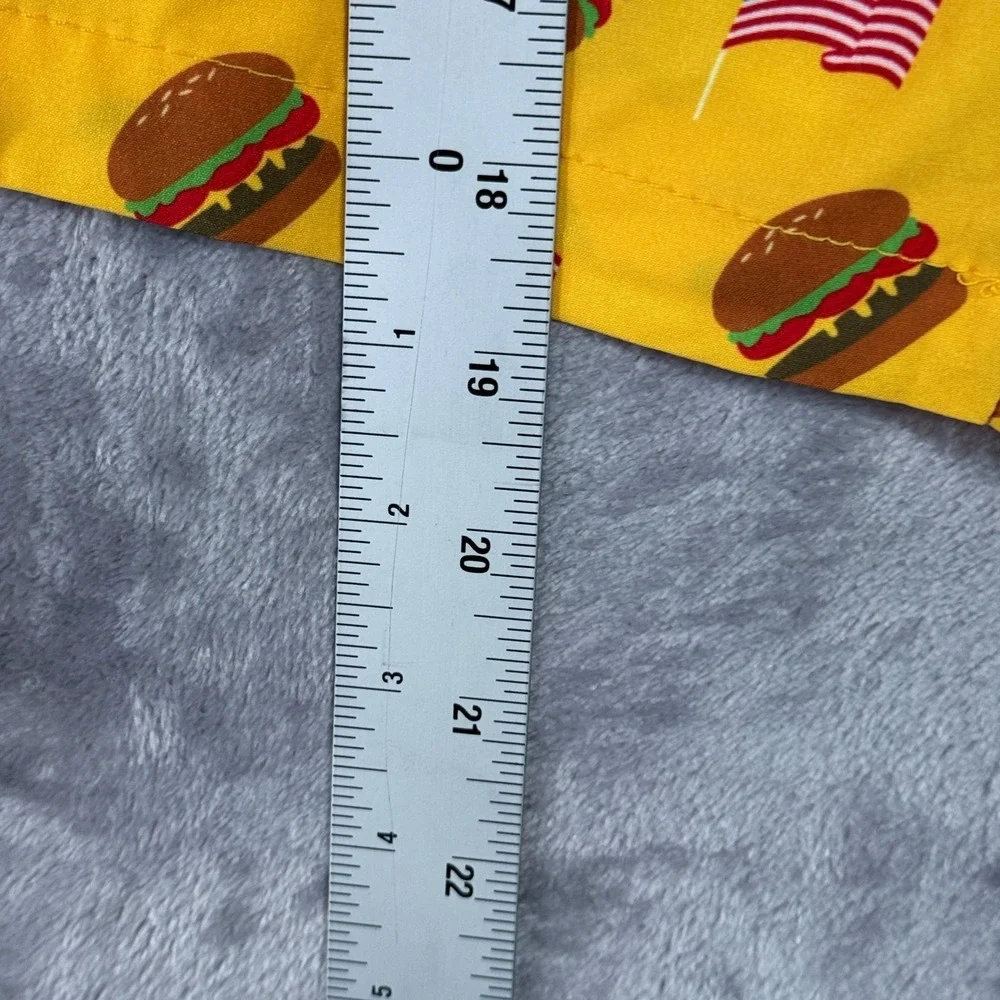 Brooklyn Swim Trunk Cloth Kent Ave Men XL Yellow Burger American Flag Volley NWT